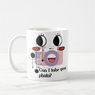 Taza De Café ¿Puedo tomar tu foto? Imagen de cámara