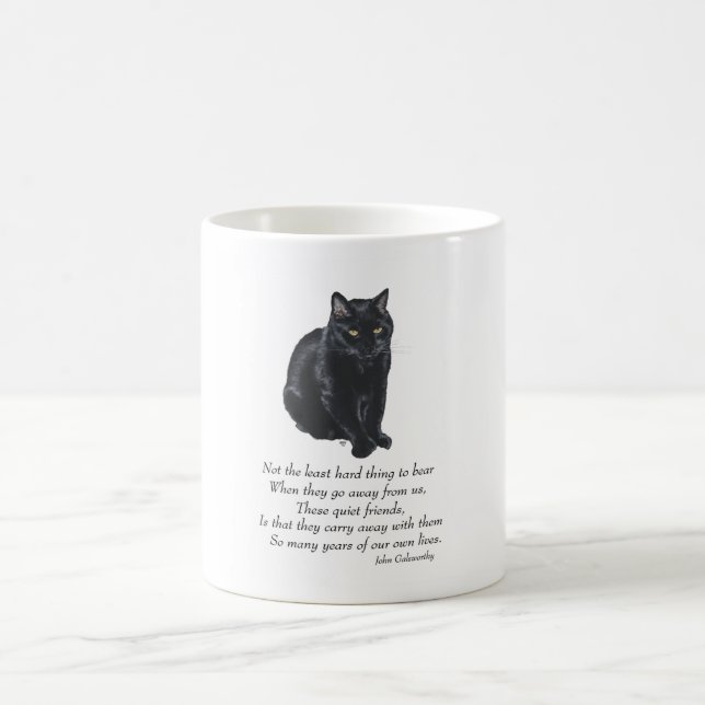 Taza De Café Puente arcoiris de gato negro (Centro)