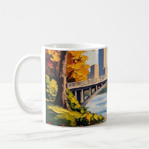 Taza De Café Puente Blanco de Indianapolis Sobre el Río Blanco