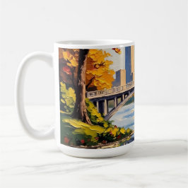 Taza De Café Puente Blanco de Indianapolis sobre el río White 