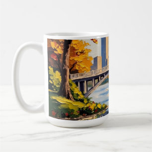 Taza De Café Puente Blanco de Indianapolis sobre el río White 