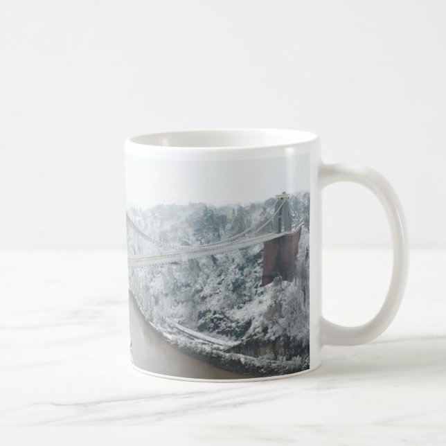 Taza De Café Puente colgante de Bristol Clifton en invierno (Derecha)