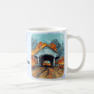 Taza De Café Puente cubierto de otoño