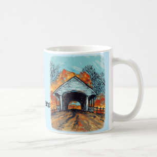 Taza De Café Puente cubierto de otoño
