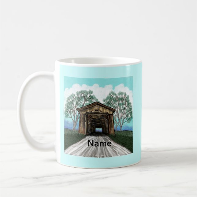 Taza De Café Puente Cubierto de Spring (Izquierda)