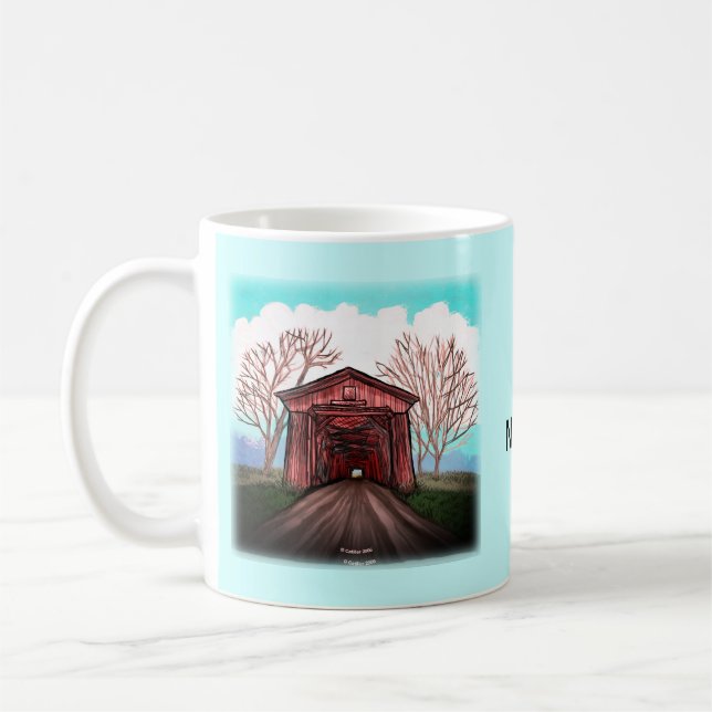 Taza De Café Puente cubierto rojo (Izquierda)