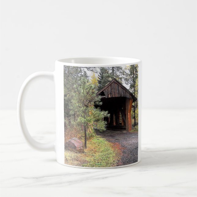 Taza De Café Puente cubierto romántico en Oregon (Izquierda)