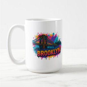 Taza De Café Puente de Brooklyn Graffiti Pop Art – Urbano Color