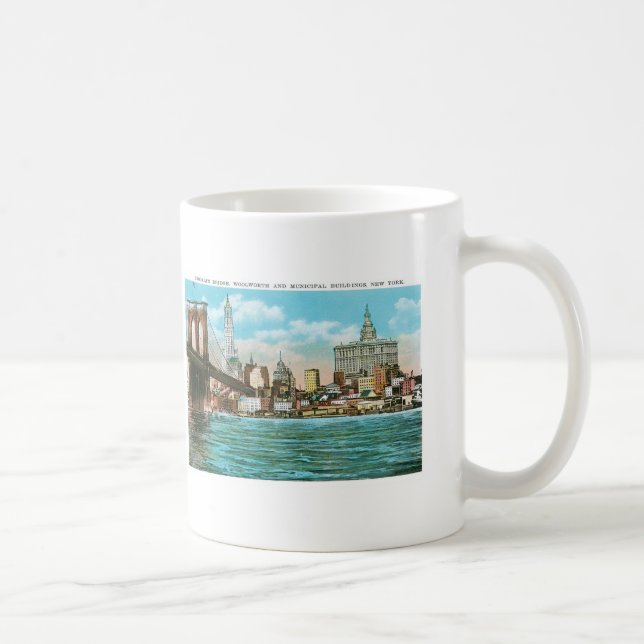 Taza De Café Puente de Brooklyn, Woolworth y Municipal… (Derecha)