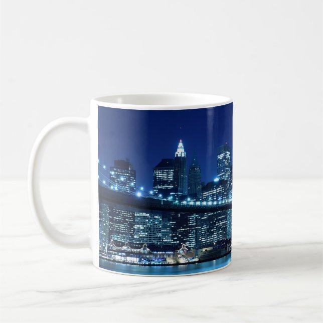 Taza De Café Puente de Brooklyn y horizonte de Manhattan (Izquierda)
