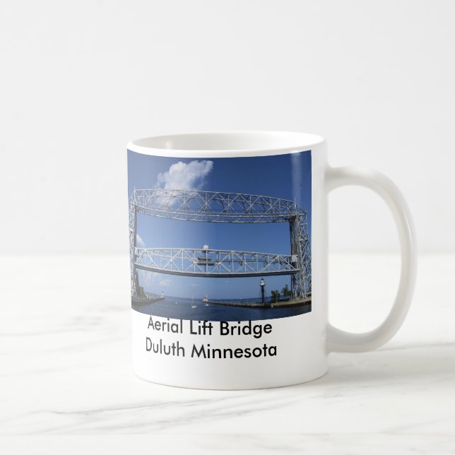 Taza De Café Puente de elevación/Duluth aéreos Minnesota (Derecha)