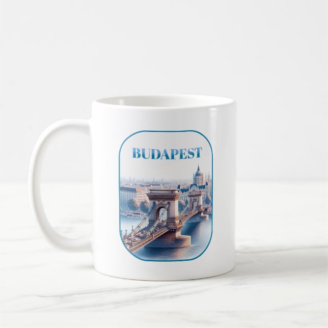 Taza De Café Puente de la cadena Széchenyi de Budapest (Izquierda)