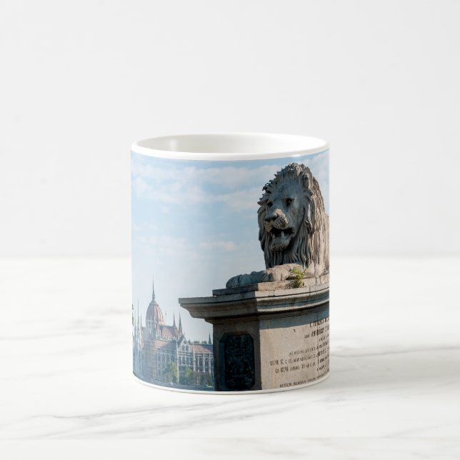Taza De Café Puente de la cadena Szechenyi y Parlamento de Buda (Centro)