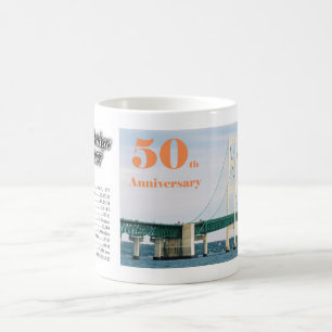 Taza De Café Puente de Mackinac 50º Aniversario