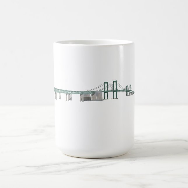 Taza De Café Puente de monumento de Delaware: modelo 3D: (Centro)
