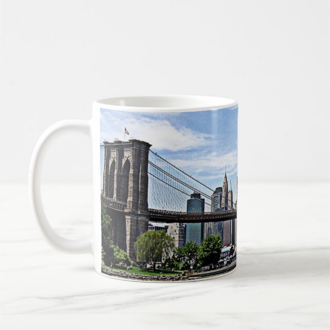 Taza De Café Puente de Nueva York - de Brooklyn (Izquierda)