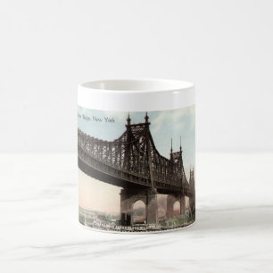Taza De Café Puente de Queensboro, vintage 1915 de New York