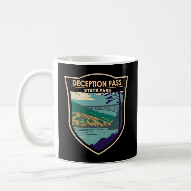 Taza De Café Puente del Parque Estatal Deception Pass Washingto (Izquierda)