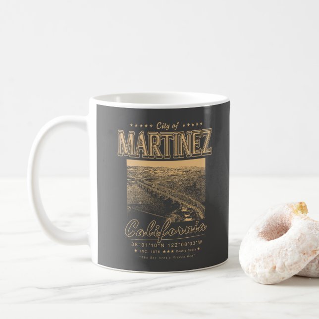 TAZA DE CAFÉ PUENTE MARTINEZ CALIFORNIA - BENICIA MARTINEZ (Con donut)