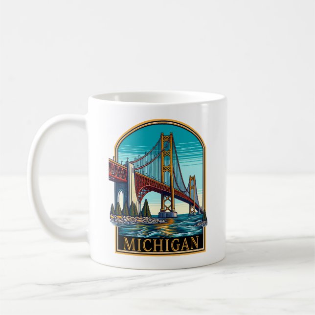 Taza De Café Puente Michigan Mackinaw (Izquierda)