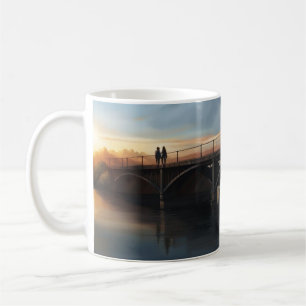 Taza De Café Puente sobre un río