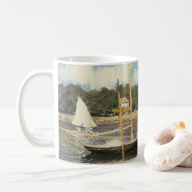 Taza De Café Puente vial de Argenteuil por Claude Monet (Con donut)