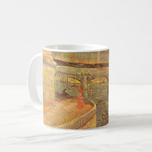 Taza De Café Puentes Vincent van Gogh a través del Sena de Asni