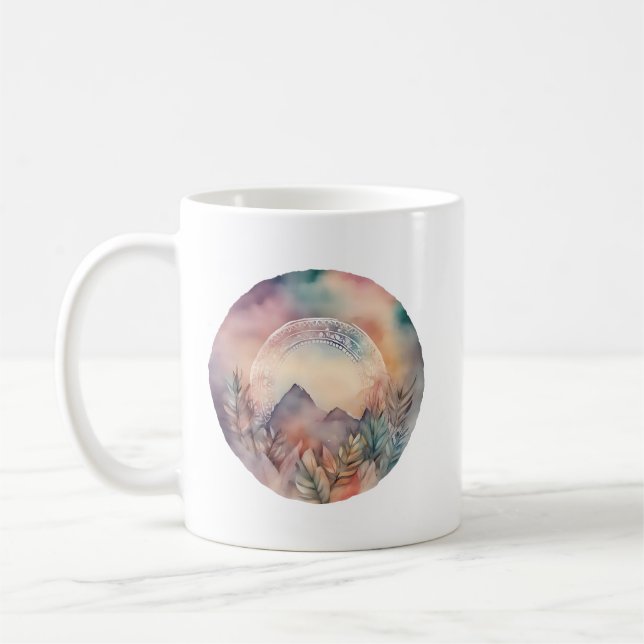 Taza De Café Puerta a la Serenidad: Montañas y Foliage (Izquierda)