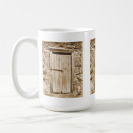 TAZA DE CAFÉ PUERTA ANTIGUA DE BAÑO