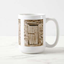 TAZA DE CAFÉ PUERTA ANTIGUA DE BAÑO