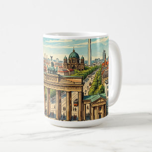 Taza De Café Puerta de Brandeburgo Berlín Viajes Arte Vintage