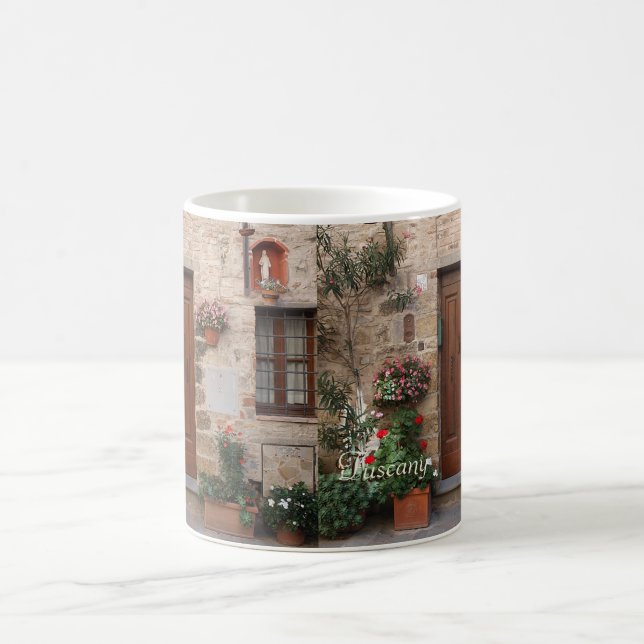 Taza De Café Puerta de madera Toscana Italia personalizada (Centro)