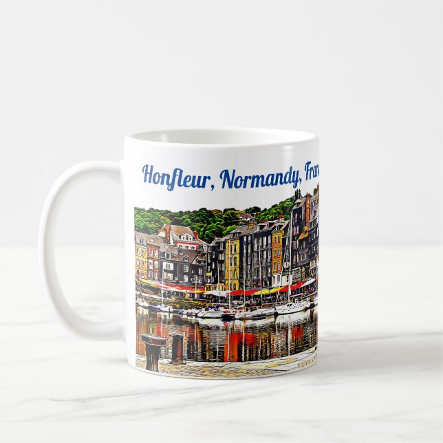 Taza De Café Puerto de Honfleur en Normandía, Francia. (Izquierda)