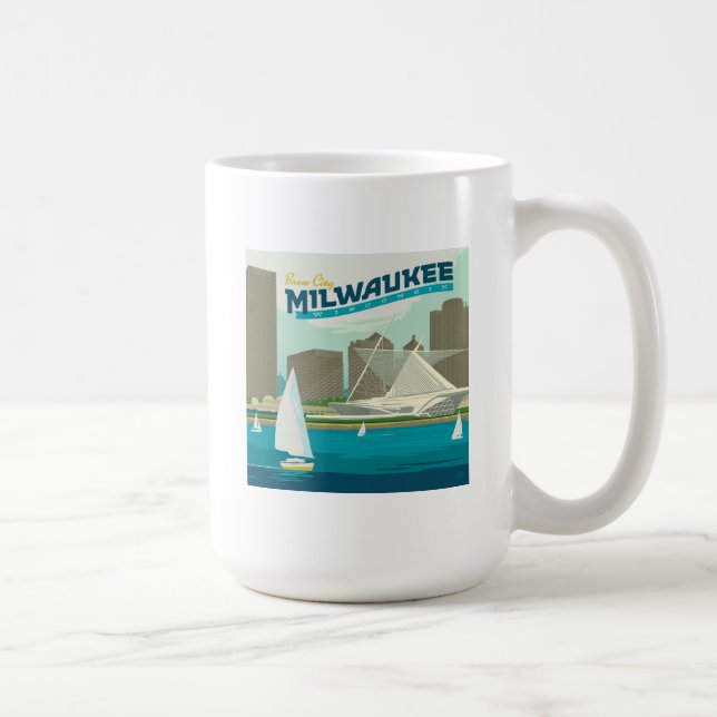 Taza De Café Puerto de Milwaukee Wisconsin | Ciudad de Brew (Derecha)