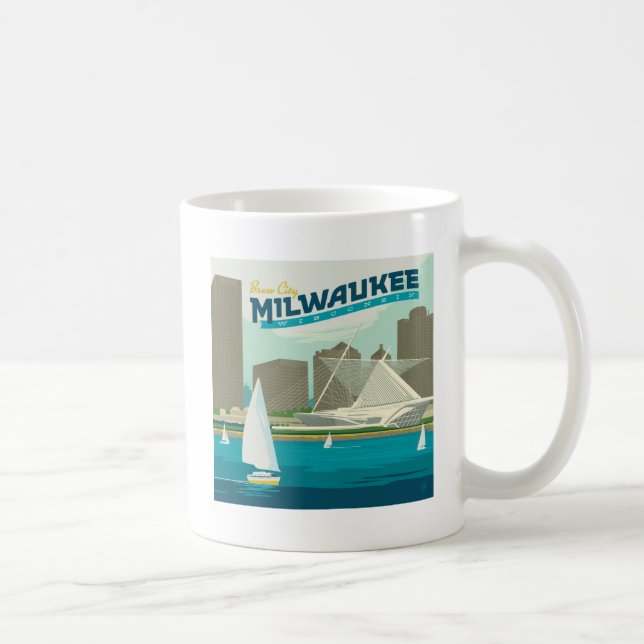 Taza De Café Puerto de Milwaukee Wisconsin | Ciudad de Brew (Derecha)