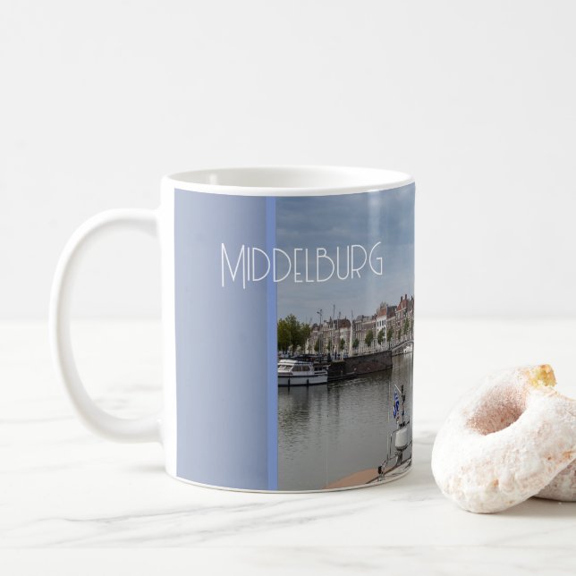 Taza De Café Puerto en primavera, Middelburg (Países Bajos) (Con donut)