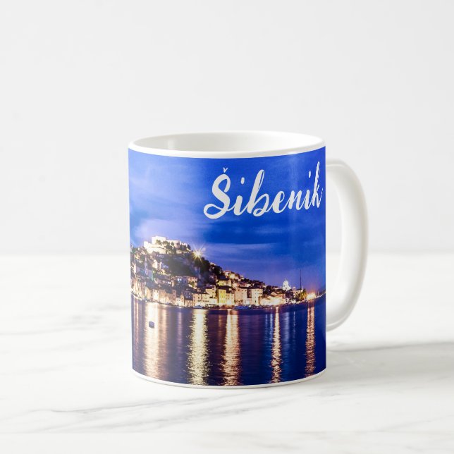 Taza De Café Puerto iluminado en Sibenik, Croacia (Anverso derecho)