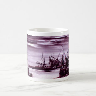 Taza De Café Puerto por la noche