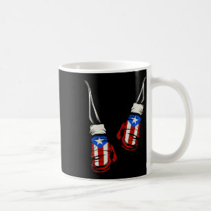 Taza De Café Puerto Rico: Bandera de guantes de boxeo en Puerto