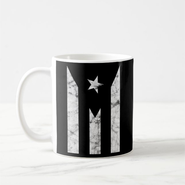 Taza De Café Puerto Rico Bandera Negra Independencia del Orgull (Izquierda)