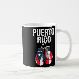 Taza De Café Puerto Rico Boxeo Guantes Bandera Herencia Boricua
