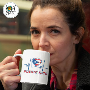 Taza De Café Puerto Rico Corazón Fuerte
