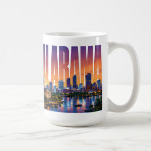 Taza De Café Puesta de sol de la silueta de Alabama, viaje por