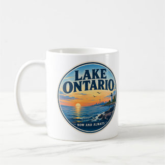 Taza De Café Puesta de sol en el lago Ontario Faro Vintage