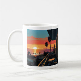 TAZA DE CAFÉ PUESTA DE SOL EN SANTA MONICA #1