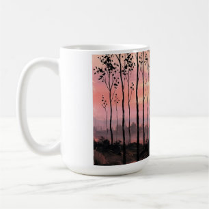Taza de café puesta de sol rosa estética – Inspira