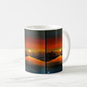 Taza De Café Puesta de sol sobre el lago Canyon Pintura de Alfr