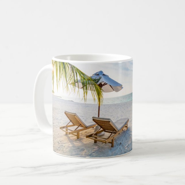 Taza De Café Puesta del sol asombrosa de la playa (Anverso izquierdo)