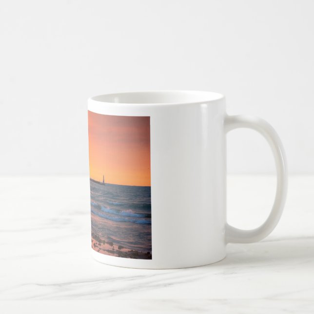 Taza De Café Puesta del sol del faro (Derecha)