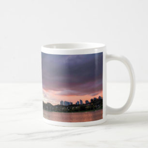 Taza De Café Puesta del sol sobre el parque